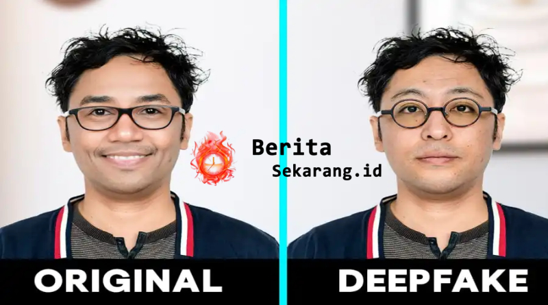 Ilustrasi teknologi deepfake yang memanipulasi wajah dan video menggunakan kecerdasan buatan